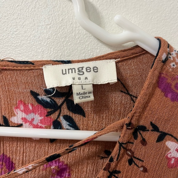 Umgee Floral Print Dress in Brown and Pink - Picture 4 of 6